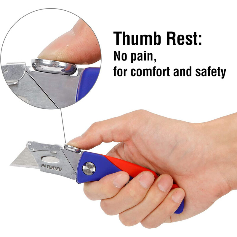 WORKPRO Folding Utility Knife Box Cutter Quick-Change Blade w/ 5PCS Extra Blades