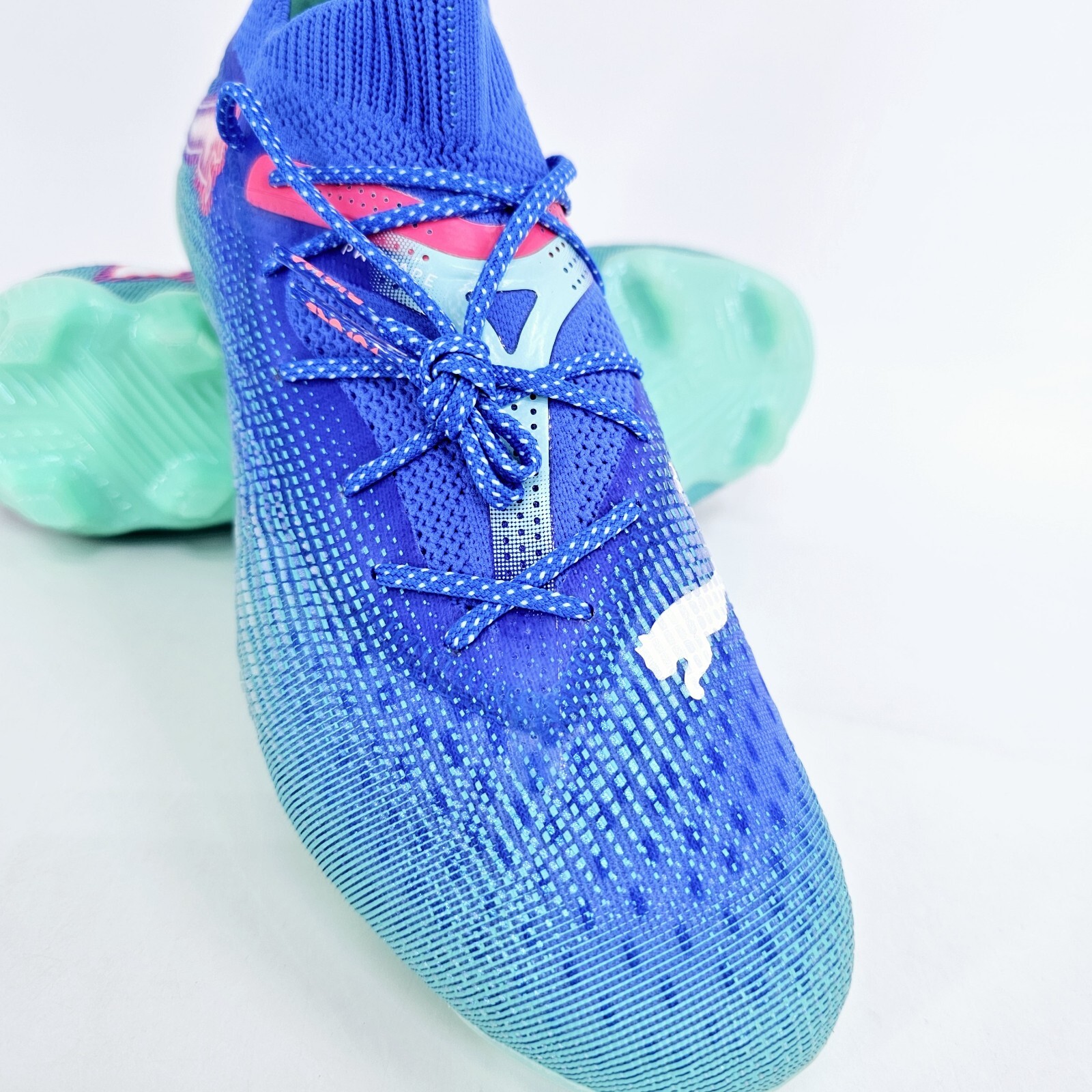 Puma Future 7 Ultimate Firm Artificial Ground Blue Green Soccer Cleats 12 NEW