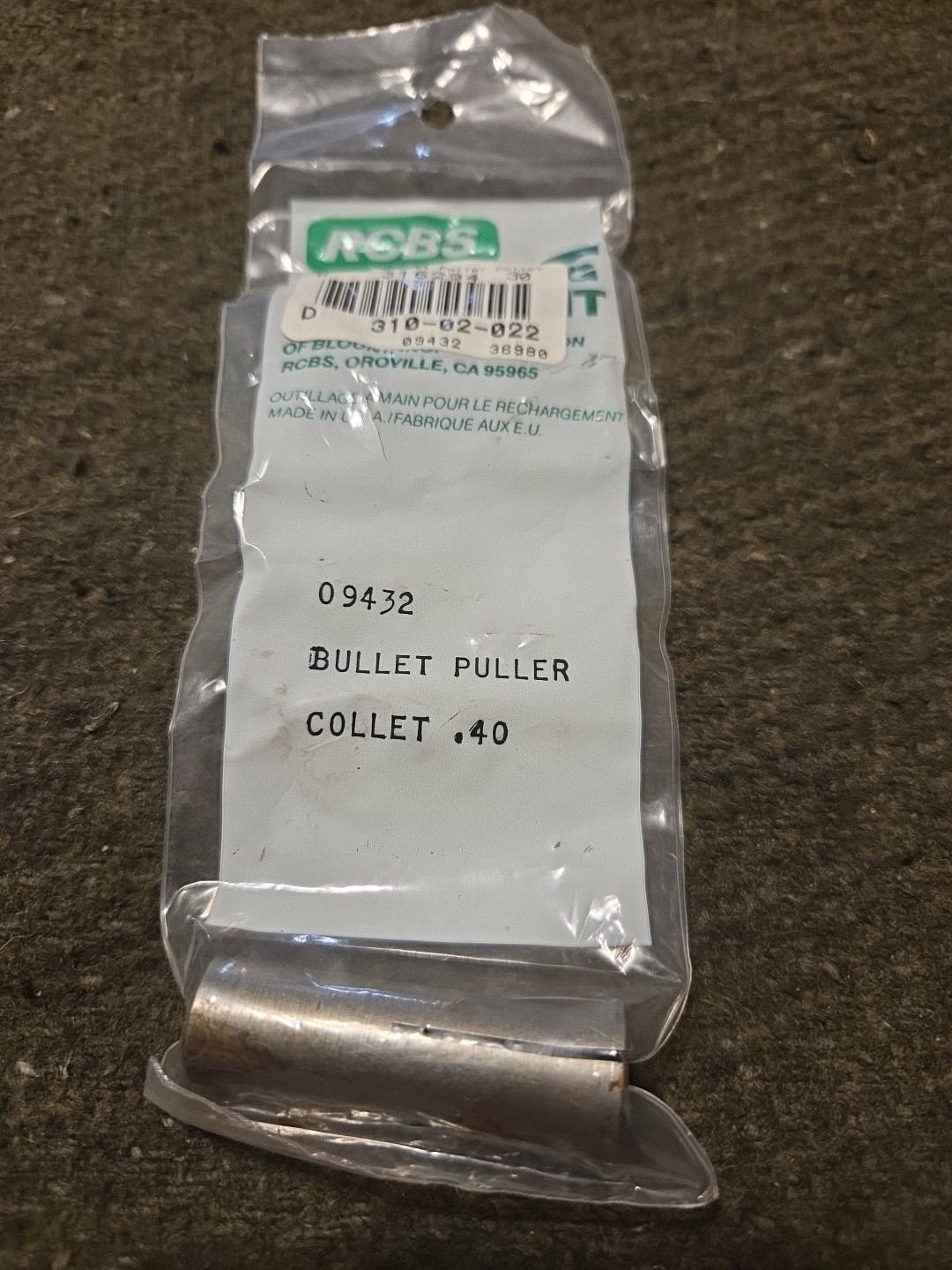 RCBS  Bullet Puller Collet .40 Cal #9432 New In Package.