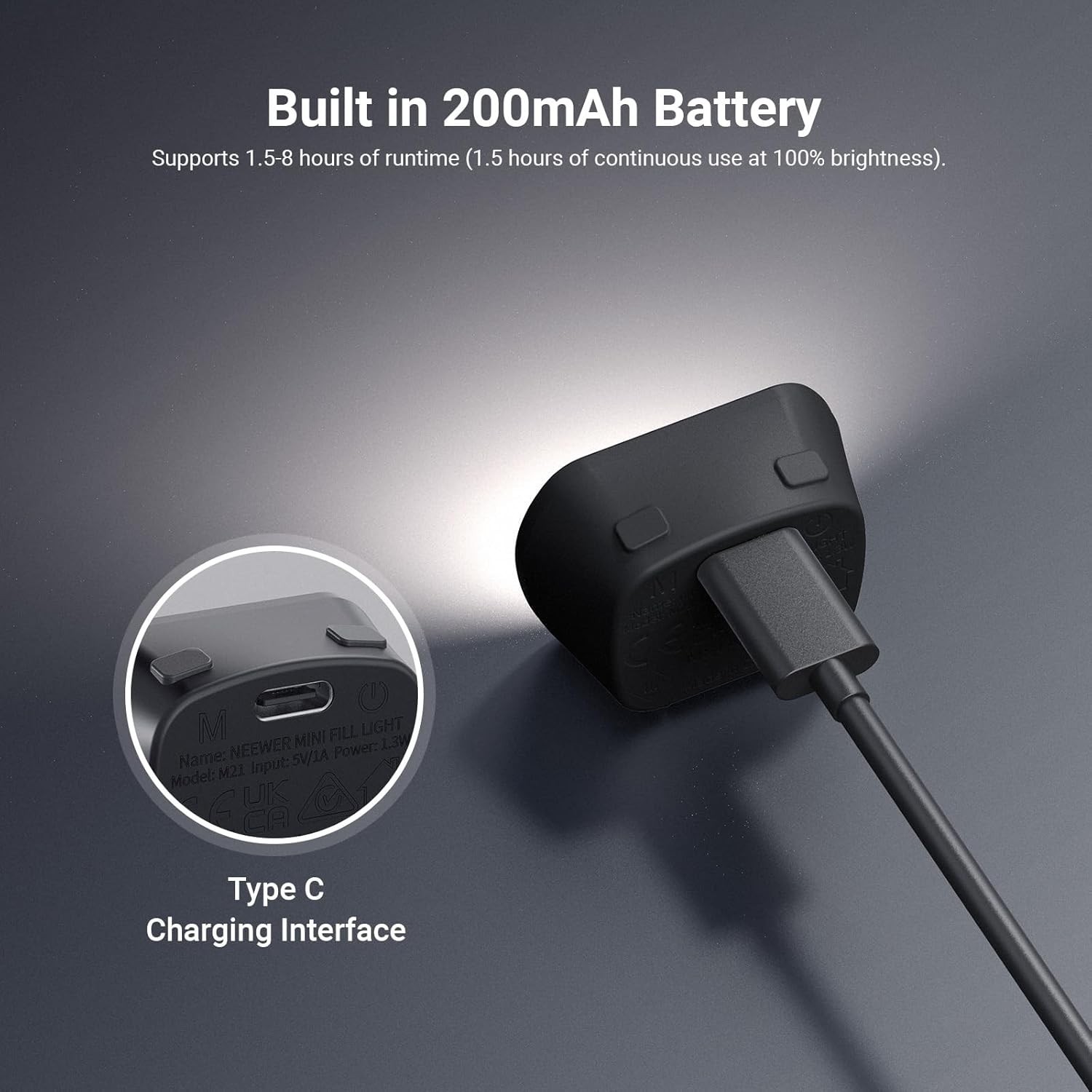NEEWER BASICS Magnetic Auxiliary Light Compatible with DJI OSMO Pocket 3 Camera