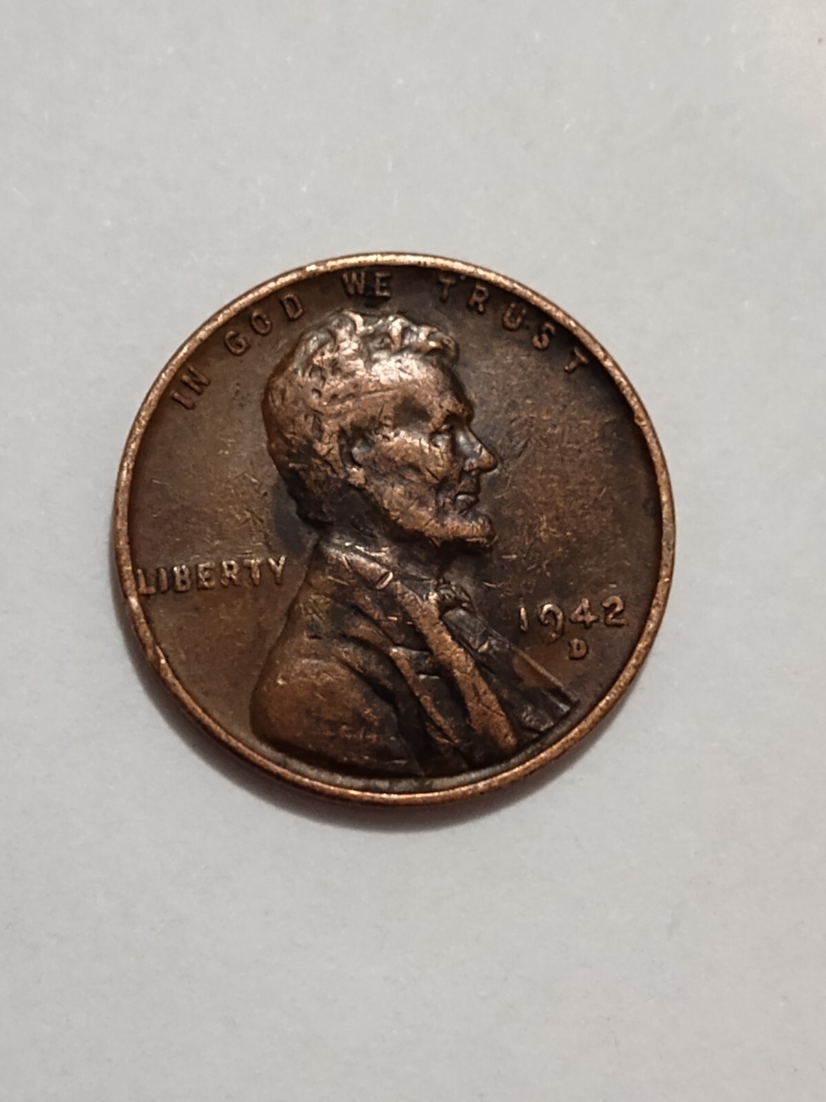 1942 d lincoln wheat cent penny