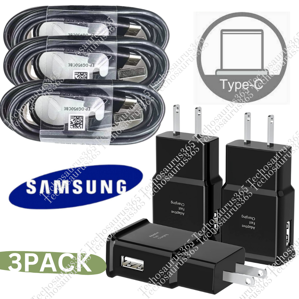 3 PACK Type USB-C Fast Wall Charger Adaptive For Samsung Galaxy S22 S21 S20 S10