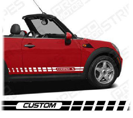 Mini Cooper Rocker Panel Side Strobe Stripes Decals 2015 2016 2017 Pro Motor