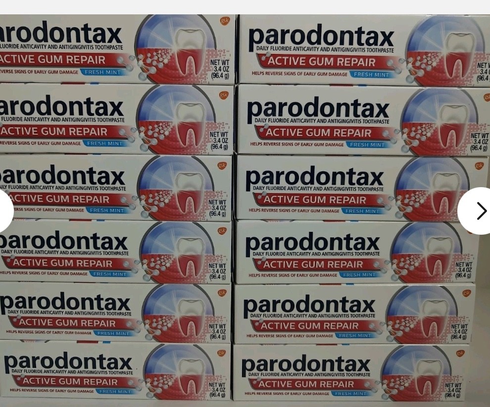 LOT OF 12: PARODONTAX ACTIVE GUM REPAIR TOOTHPASTE FRESH MINT 3.4oz (07/2026)