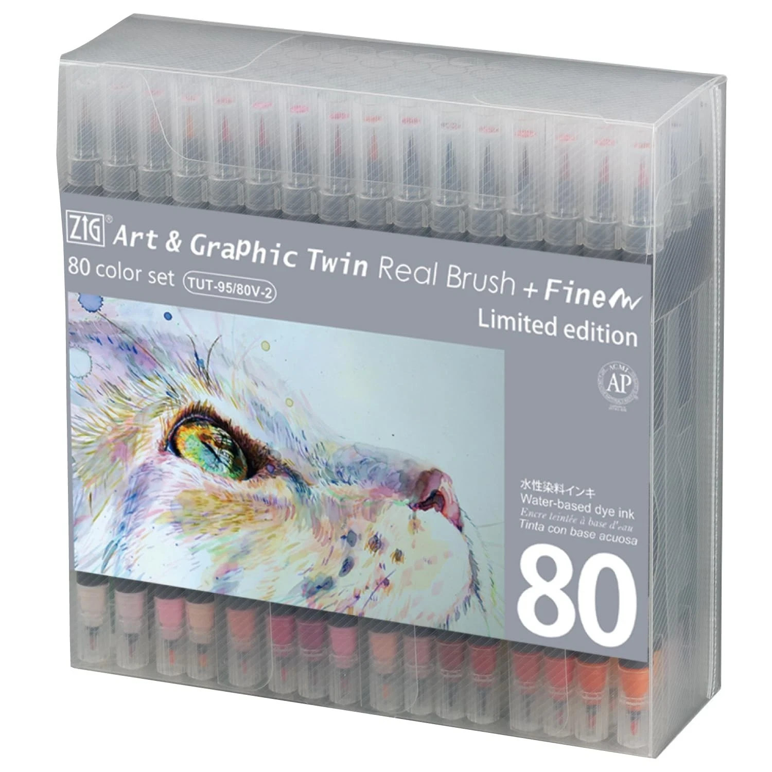 Kuretake Art & Graphic Twin: 80-Color Set RB+F Professional Dual-Tip Markers