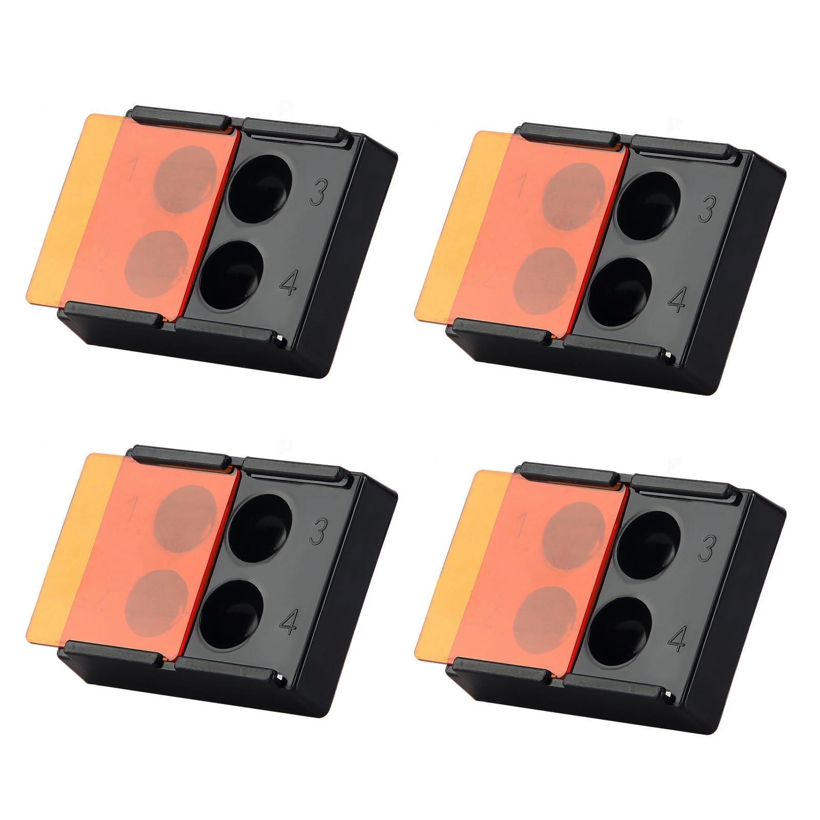 Angzhili 4 Pcs Dental Shading Light Box,4 Holes Composite Resin Mixing Black