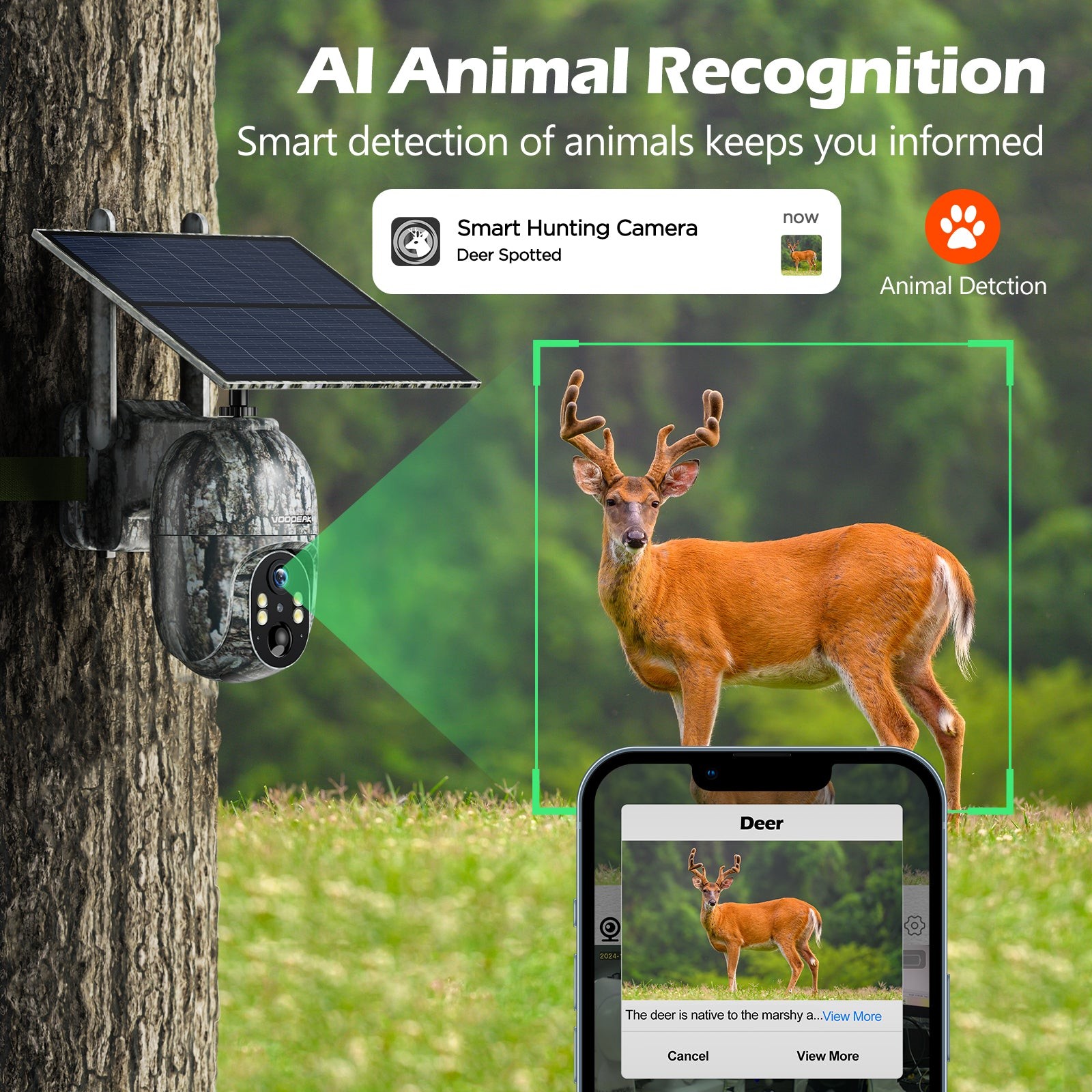 VOOPEAK Cellular Trail Camera - SIM Included, 360° Remote View, Motion Activated