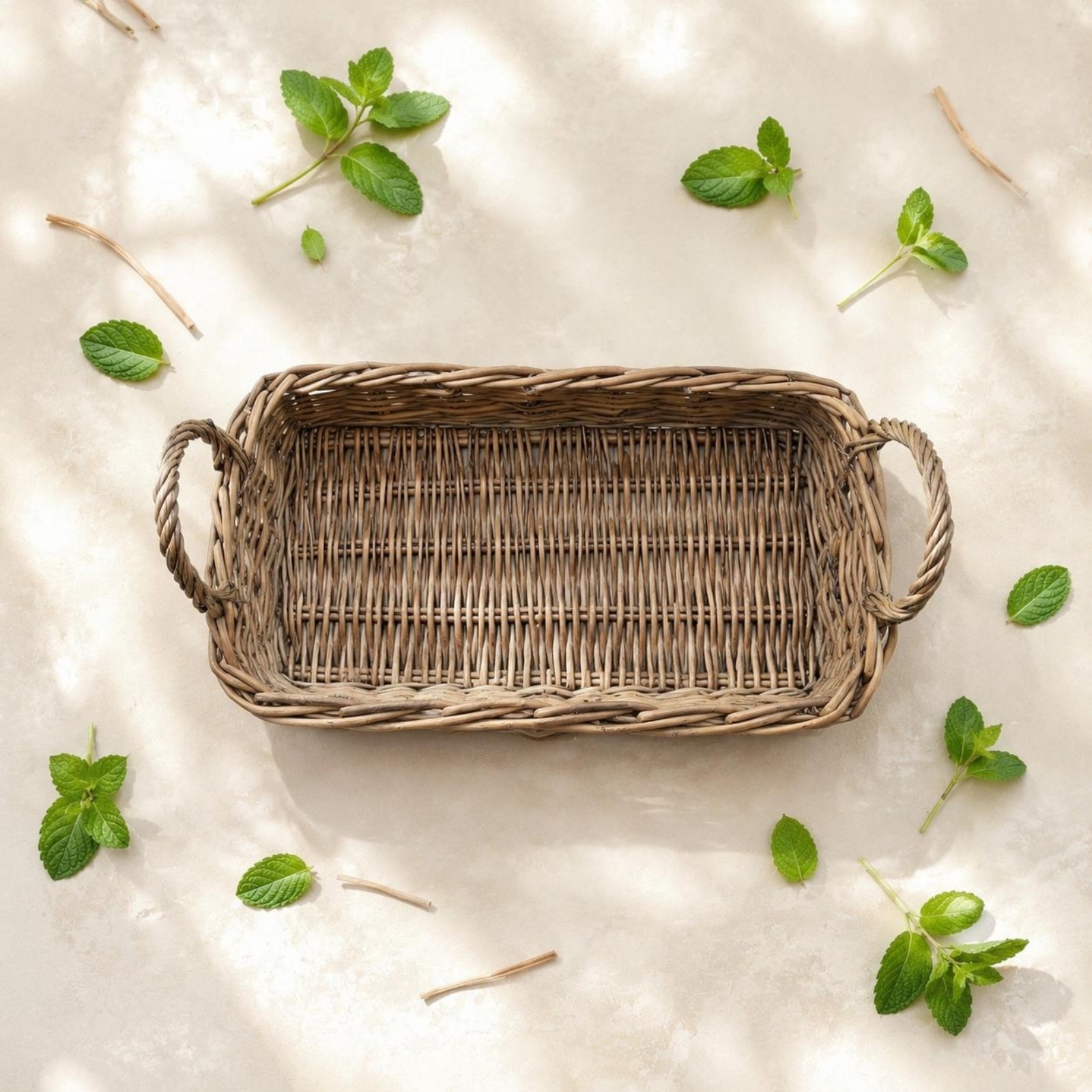 Rectangular Wicker Tray Decorative Rectangular Tray Tray Hardwearing for Desk