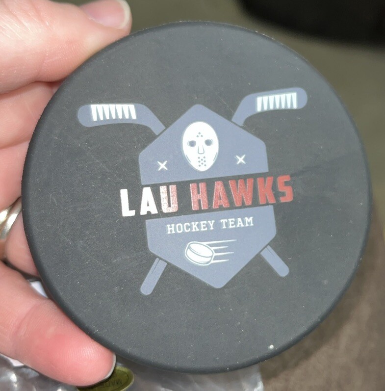 Hockey Puck Bottle Opener Lau Hawks Hockey Team