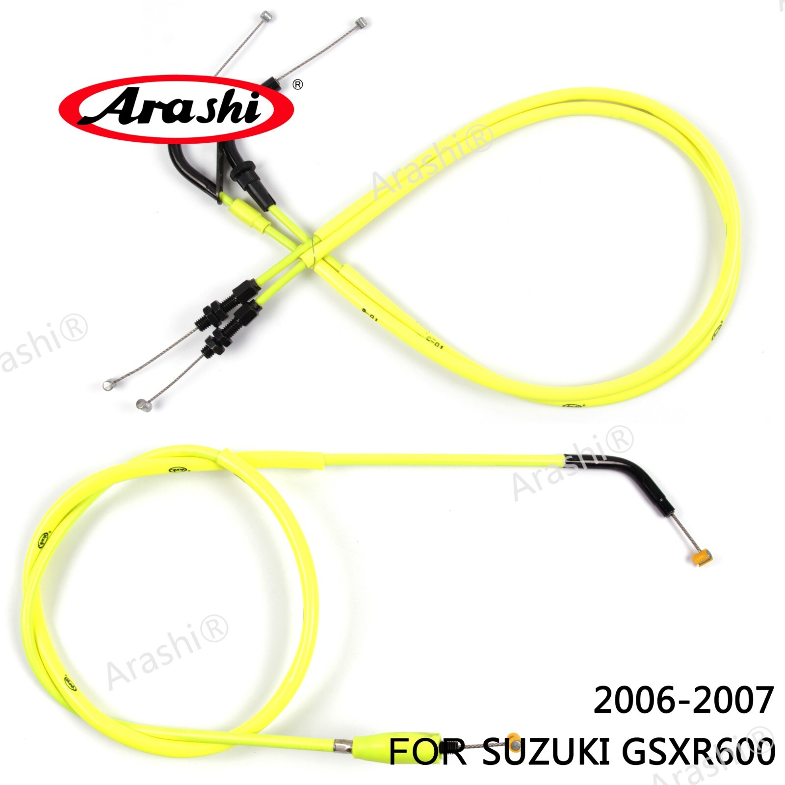 fit Suzuki GSXR600 GSXR750 2006 2007 Arashi Clutch Cable + Thottle Cables K6 K7