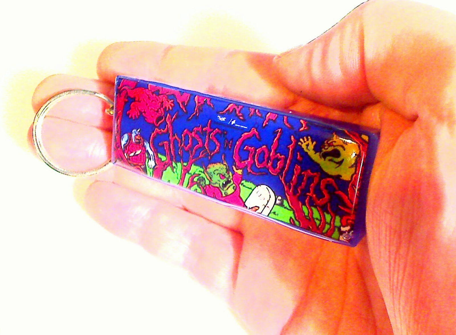Ghosts 'N Goblins Arcade Marquee Coin Door accessory Keychain
