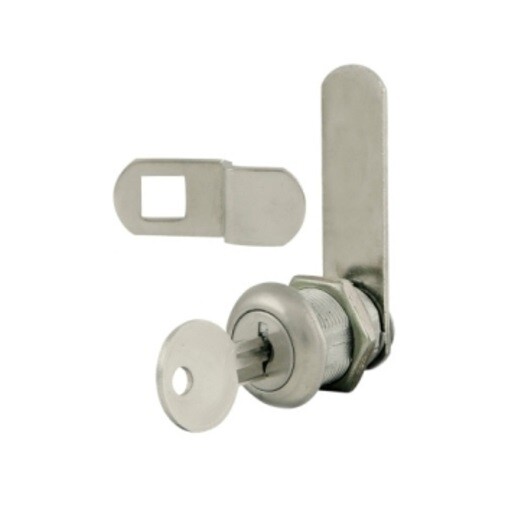 Cam Lock 5/8" Nickle-Plated Finish 90 degree turn with 2 Keys Ultra 43805 New