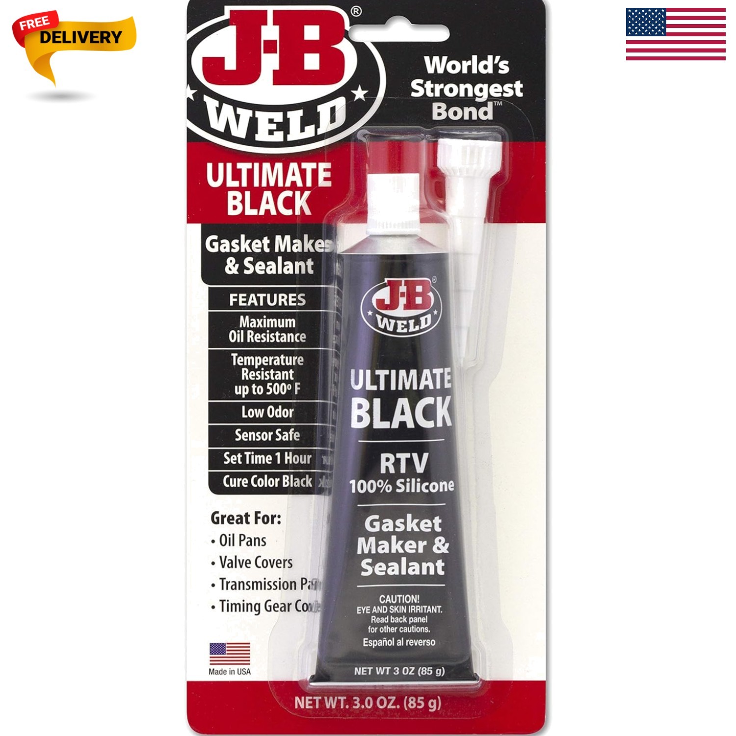 Ultimate Black RTV Silicone Gasket Maker and Sealant - 3 oz. - Black