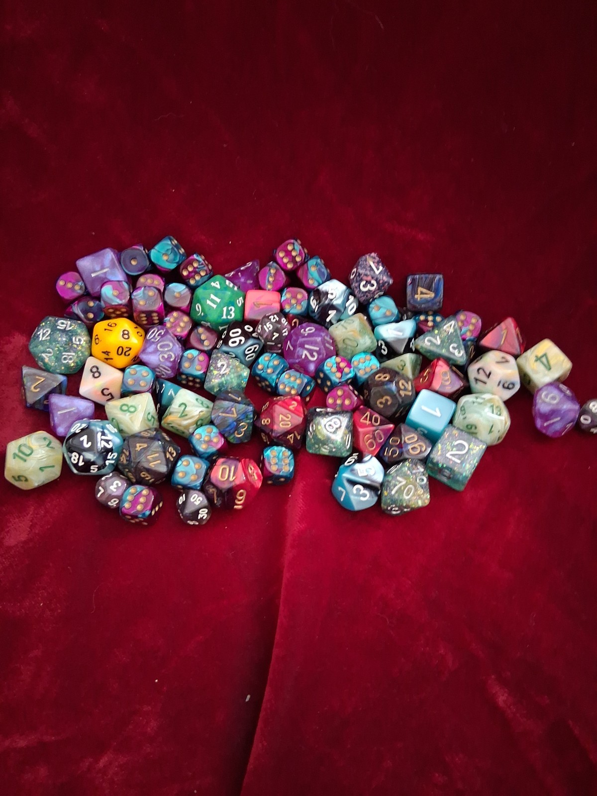Random Game Dice lot, assorted dice and d&d dice