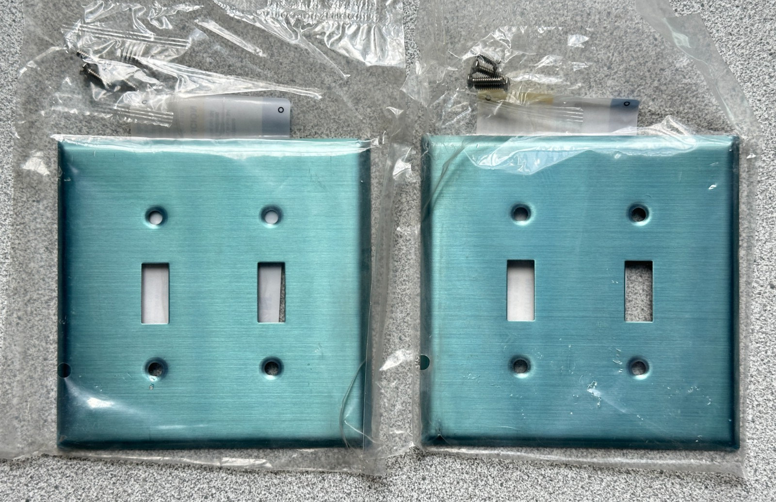 2 NEW EATON 304 Stainless Steel Combo Mid-size Wallplates 2 toggle switch 93972