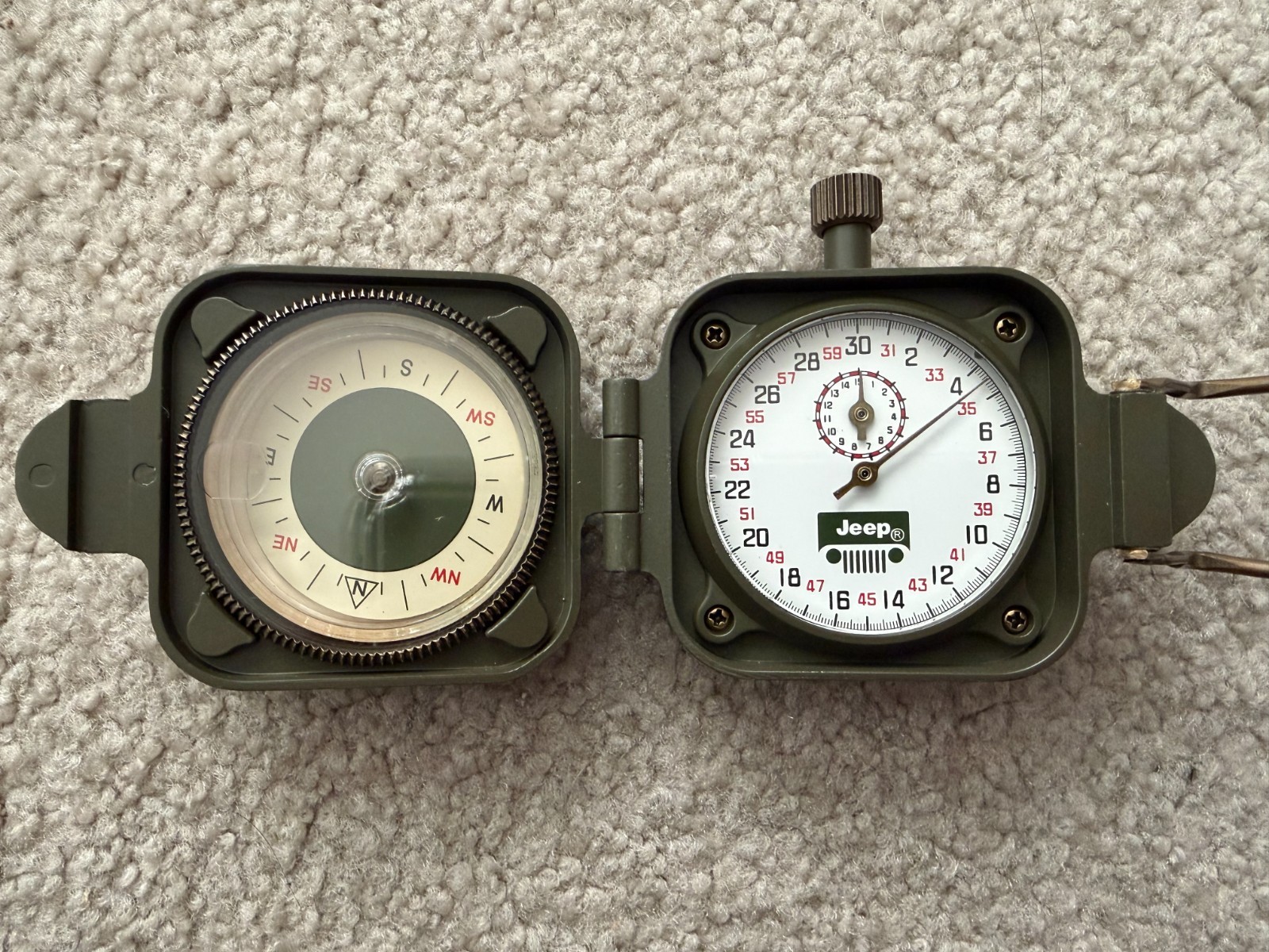 Jeep Compass and Mechanical Wind Up Stop Watch with Box