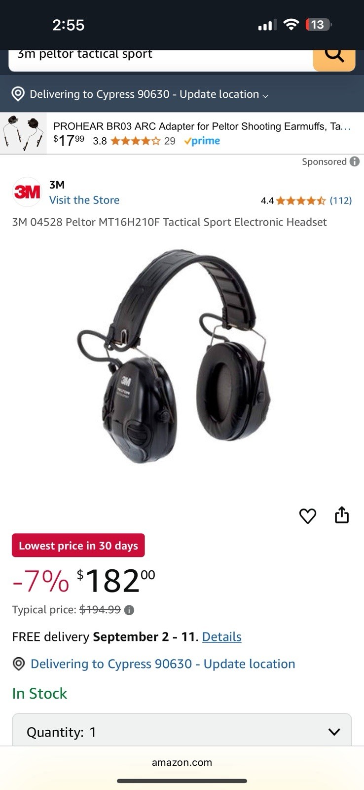 3M Peltor tactical sport