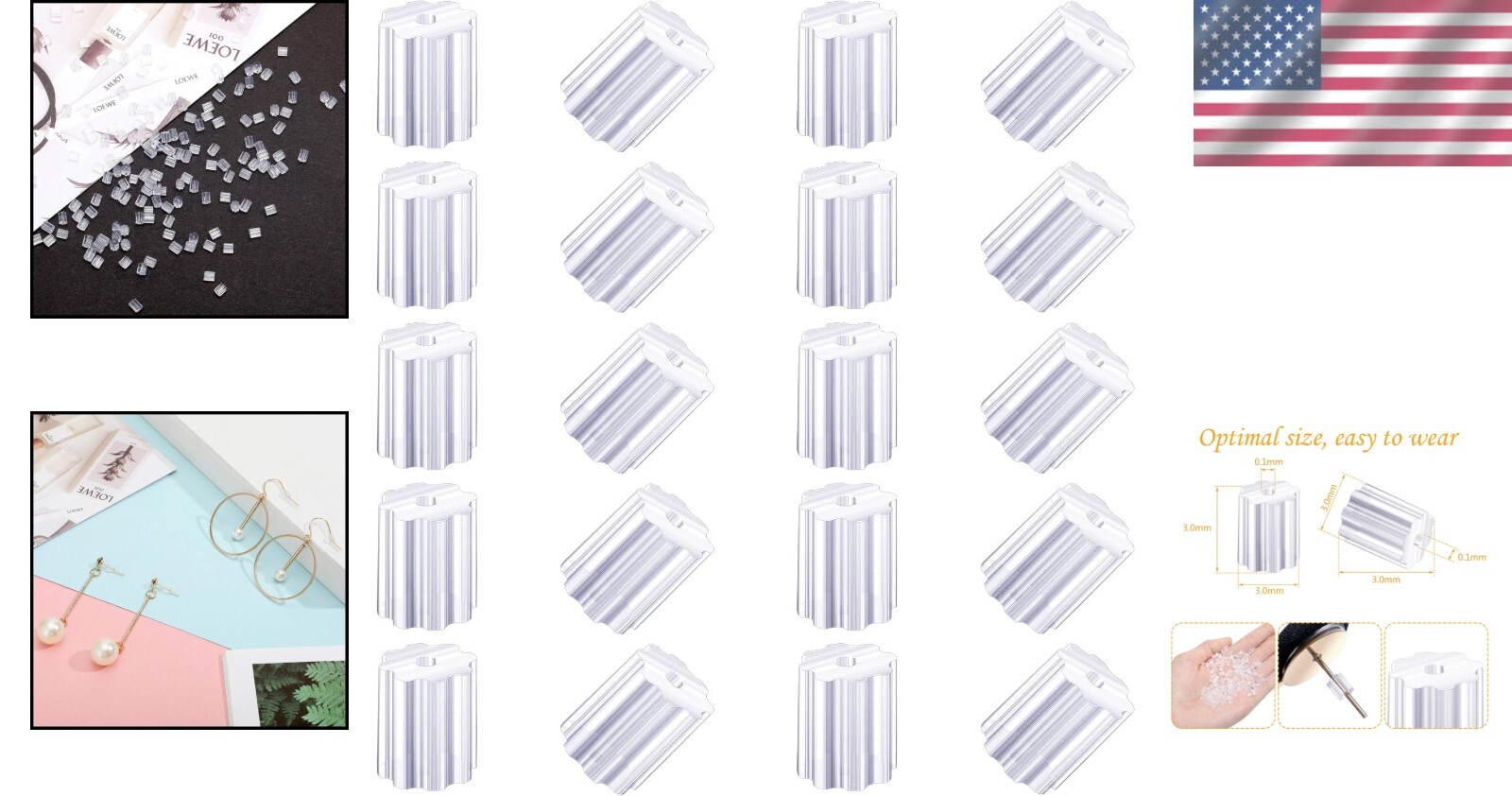 Versatile 500 Piece Earring Backs - Soft, Minimalist Stoppers for All Earrings