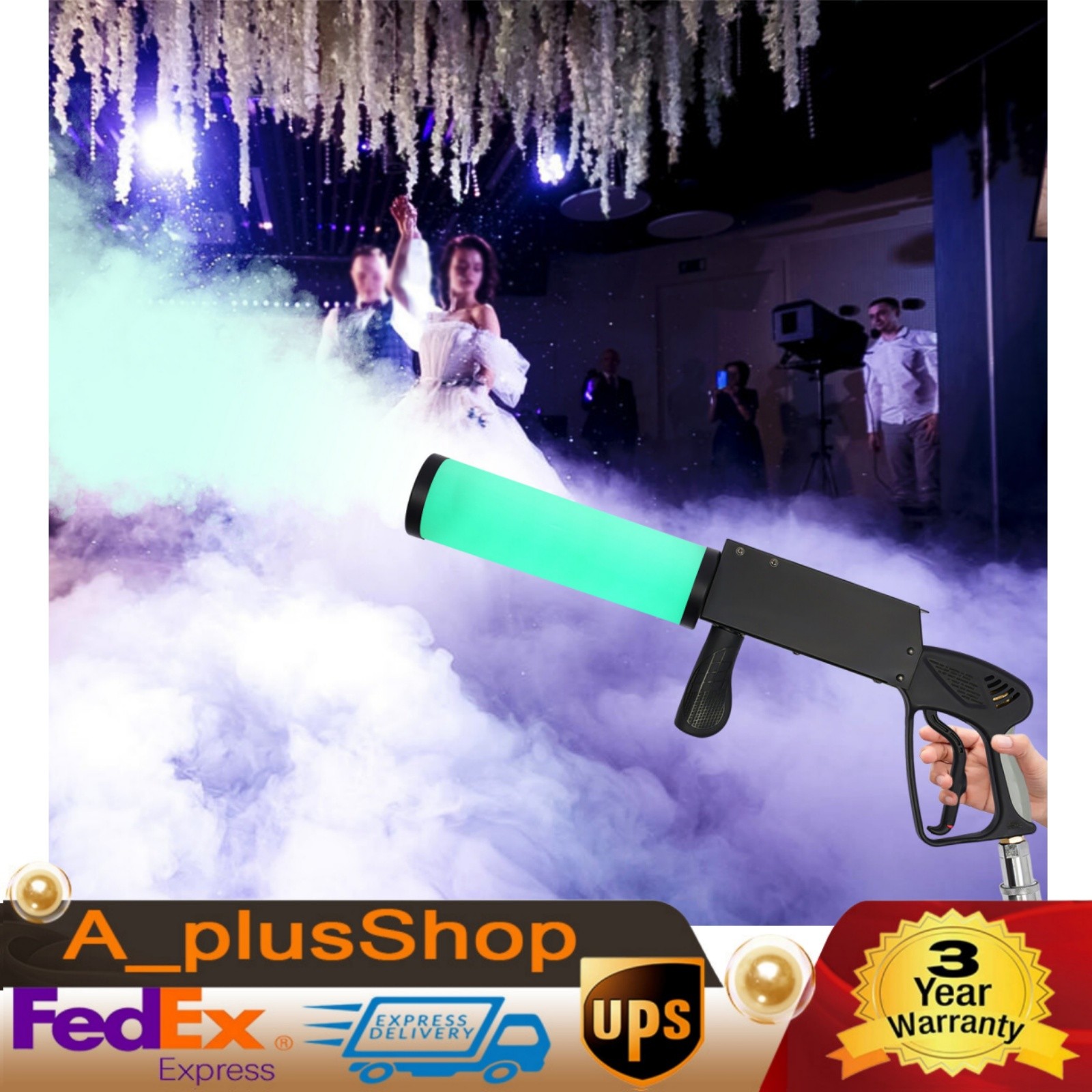 LED Cannon CO2 Gun Night DJ Club Bar Party CO2 Jet Stage Effect Fogger Smoke Gun