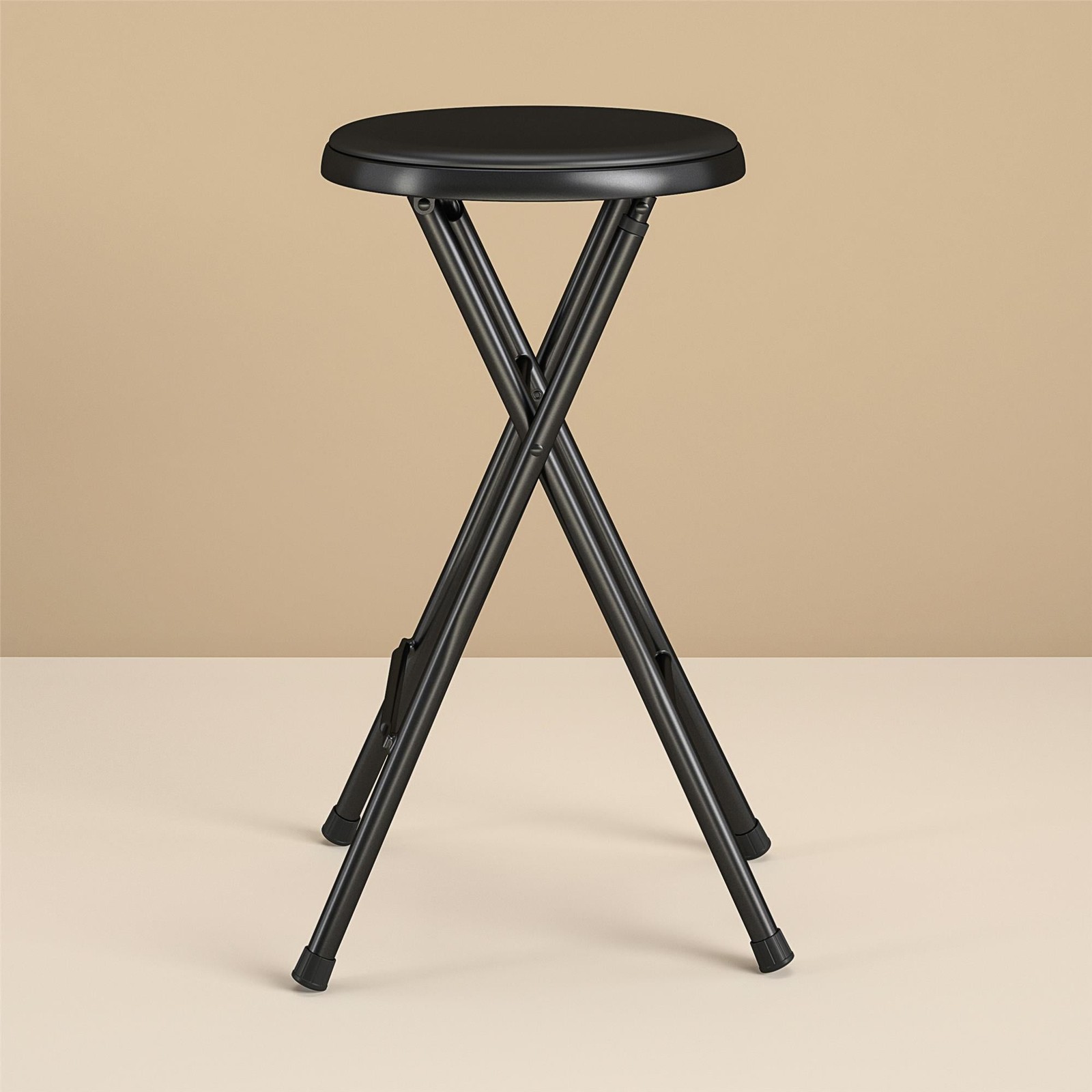 Mainstays 24" Vinyl Padded Folding Stool, Black