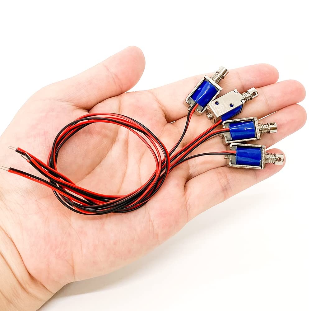 4Pcs DC 12V Micro Push Pull Solenoid Electromagnet Mini Solenoid Linear Actua...