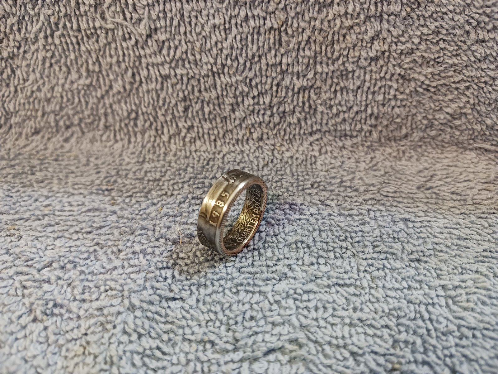 1985  Washington Quarters, coin ring, size 6