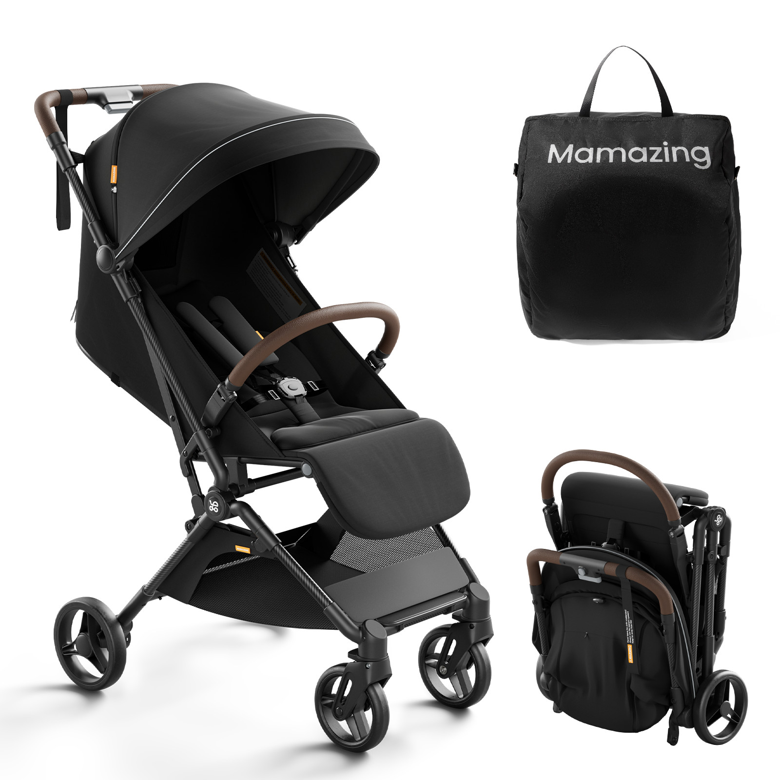 MAMAZING Ultra Air Travel Stroller Lightweight Carbon Fiber Compact Fold