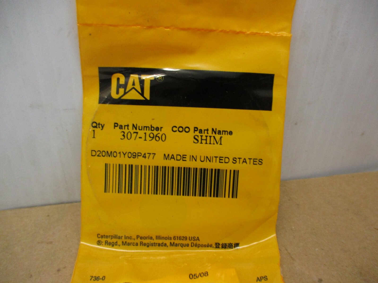 3071960  GENUINE CAT  SHIM  Caterpillar  307-1960
