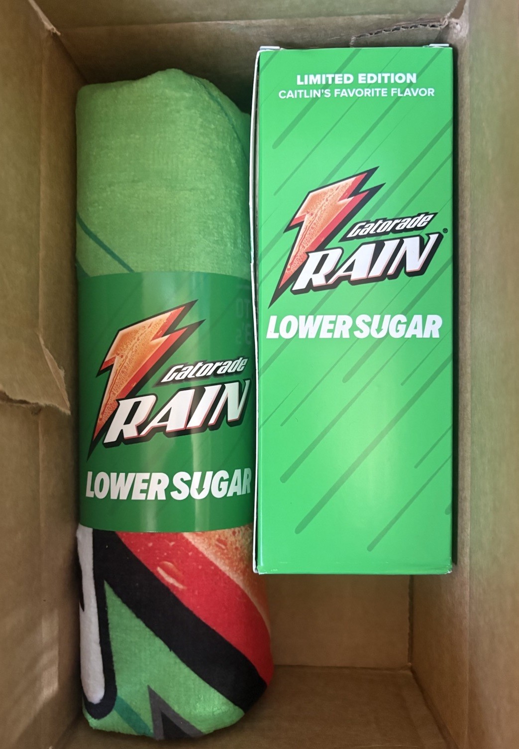 Gatorade Lower Sugar x Caitlin Clark Rain Berry Capsule & Towel - IN HAND!