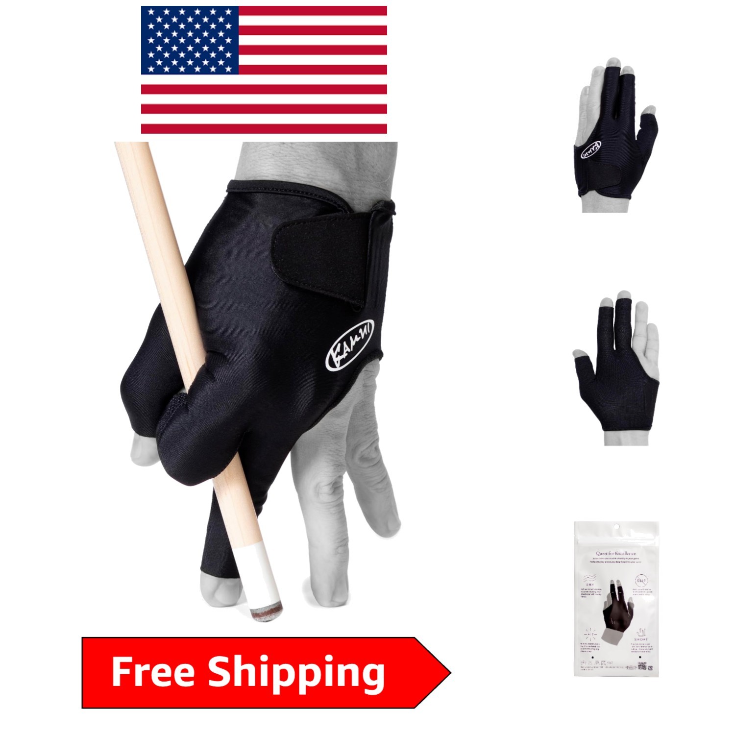 Performance-Driven Left Hand Billiard Glove with Anti-Slip Palm - Medium Size