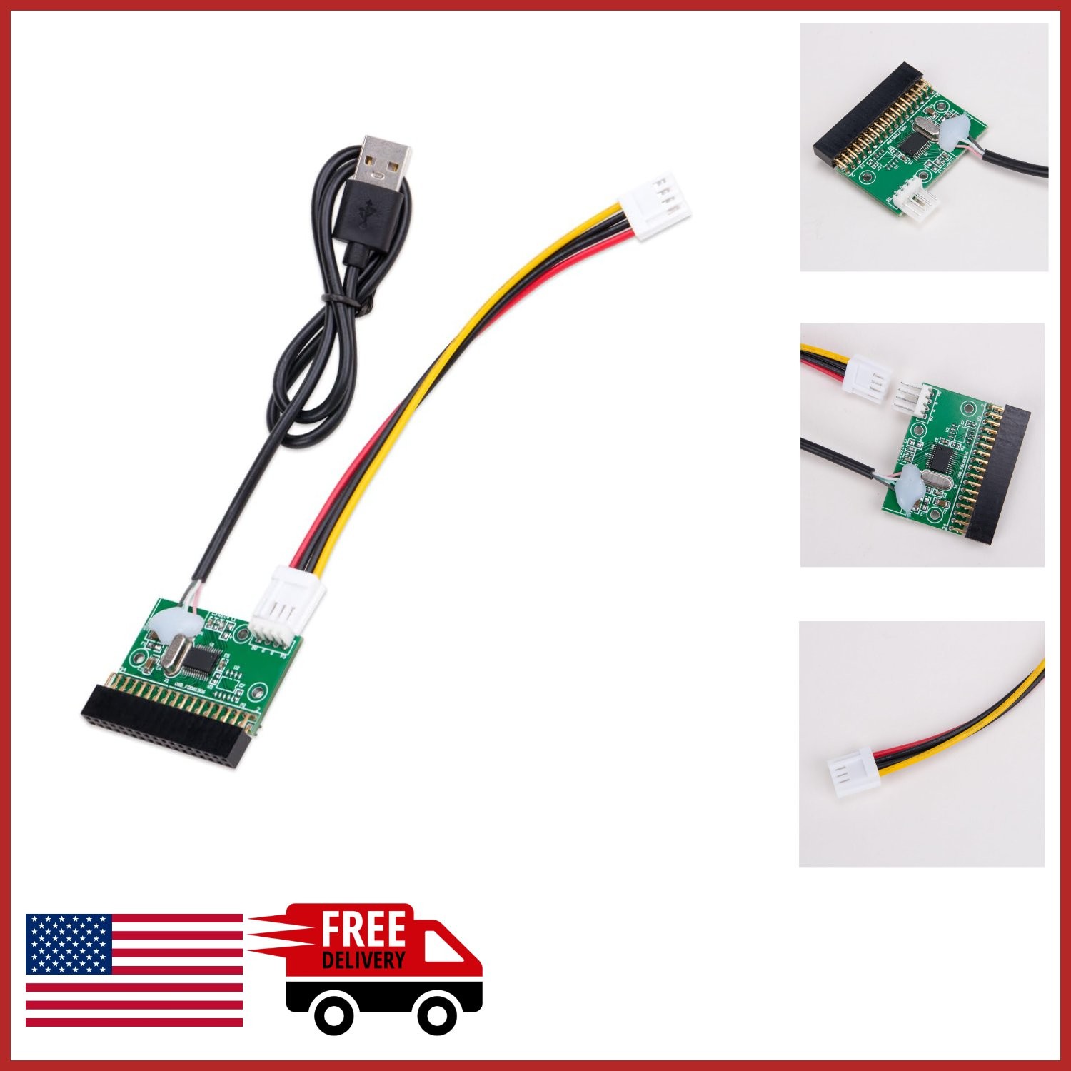 USB Floppy Drive Connector 34 Pin Adapter for 1.44MB Drives Data Transfer