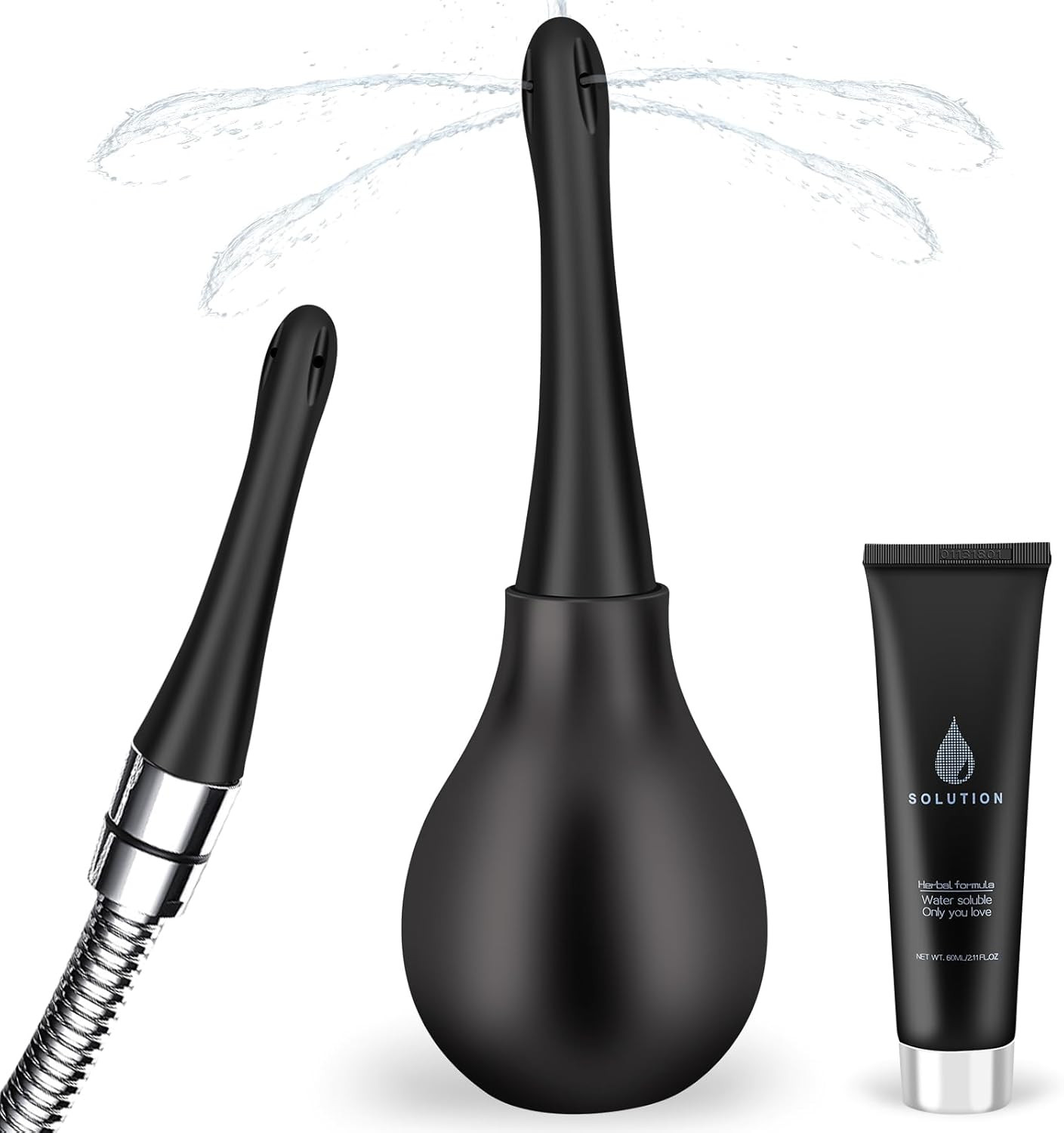 Anal Douche Enema Kit anti Backflow Enema Bulb with Lube for Men & Women