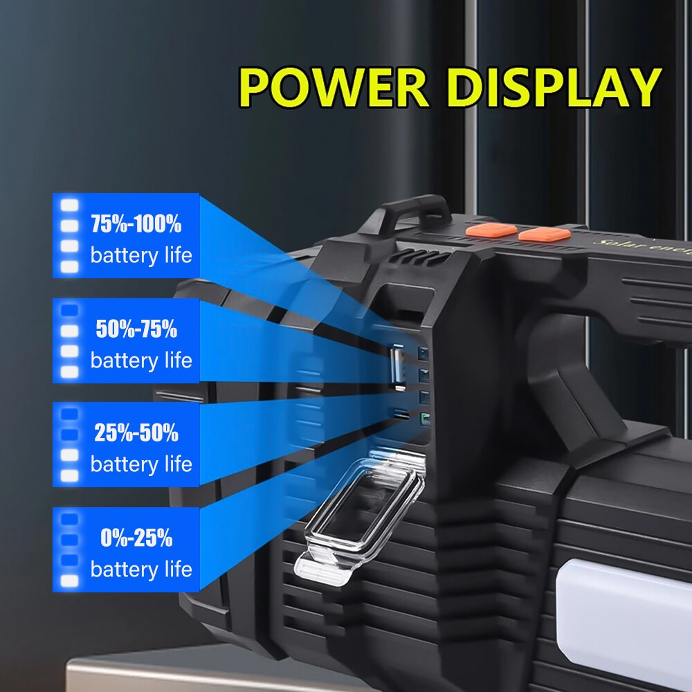 10000000LM Spotlight Rechargeable Flashlight Super Bright Outdoor Handheld Torch