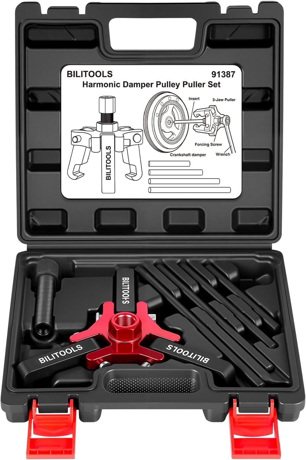 Professional-Grade Harmonic Balancer Puller Set for Chevy, Ford, and More