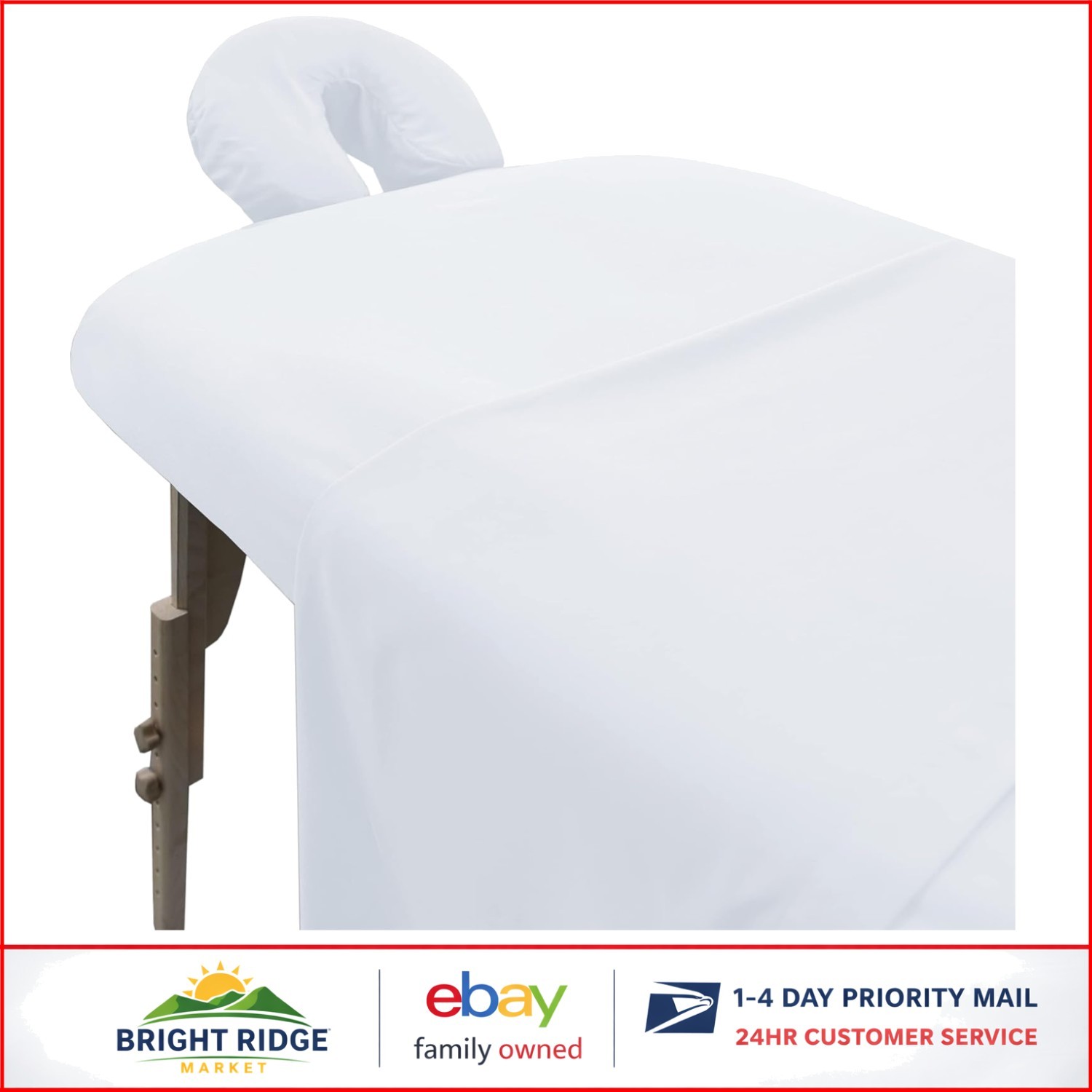 Solid White Microfiber Massage Table Sheets with Fitted and Face Rest Covers