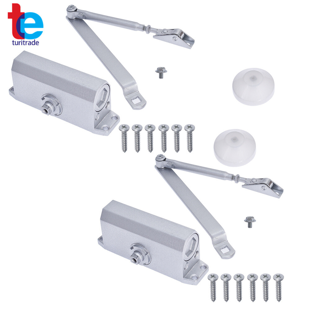 2X 25-45KG Universal Hardware Heavy-Duty Commercial Door Closer Aluminum US