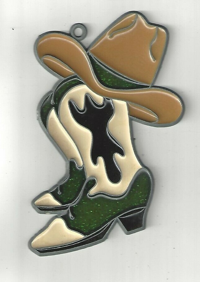 Cowboy Hat and Boots Suncatcher (a) w/Suction cup (New Old Stock)