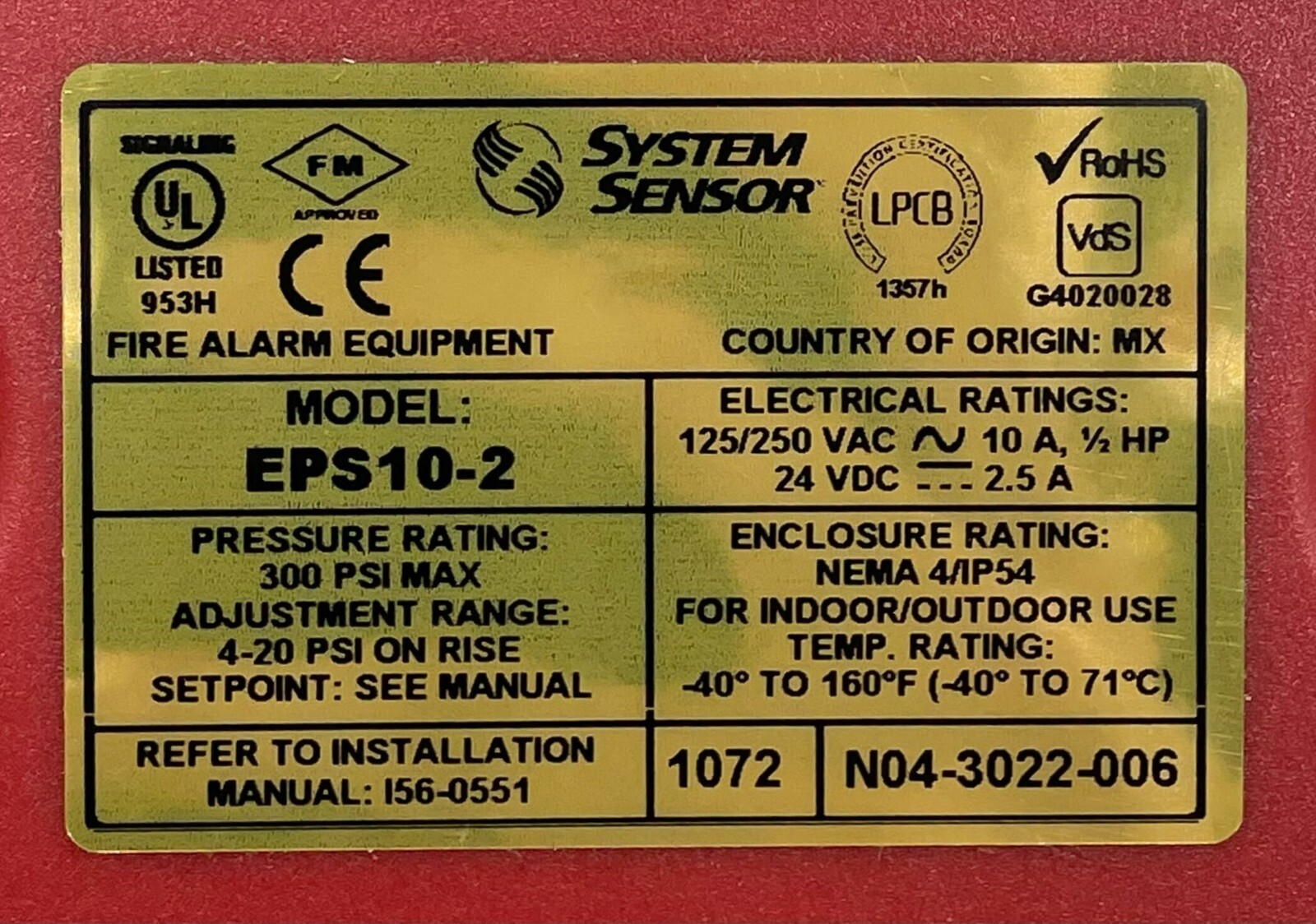 System Sensor EPS10-2 - Same Day Shipping (SEALED)