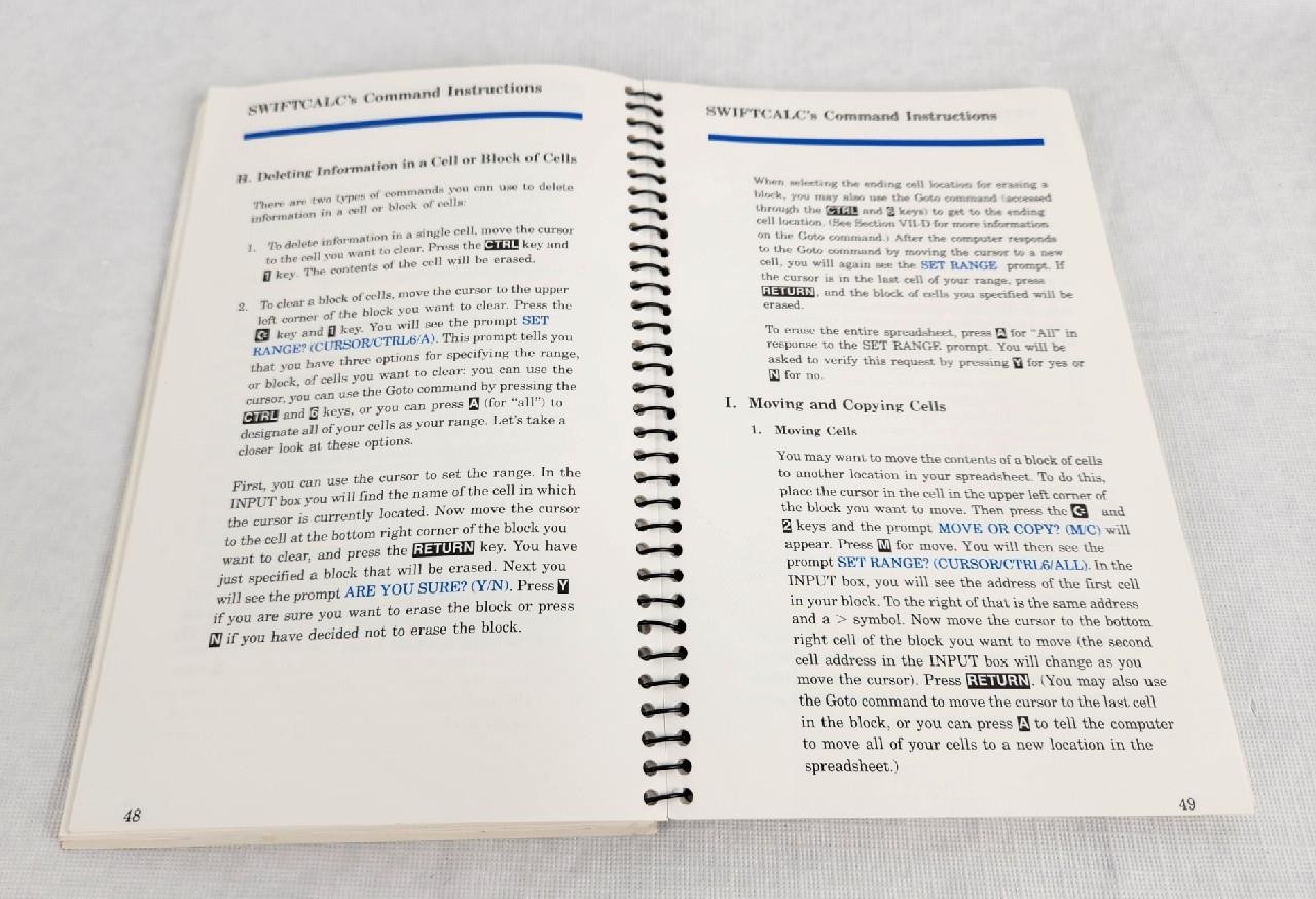 Timeworks SwiftCalc w/ Sideways for Commodore 64 & 128 Computers User's Manual