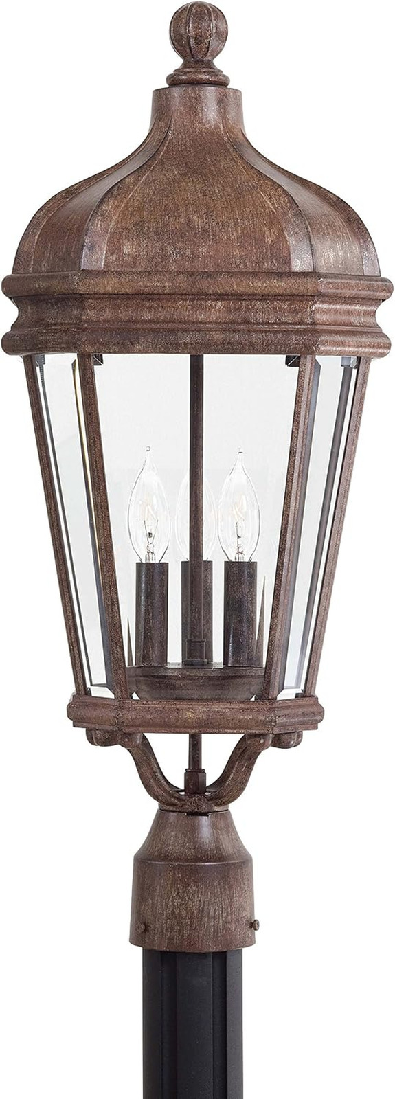 8696-61 Harrison Outdoor Post Mount, 3-Light, 180 Total Watts, 10-In H X 25.75-I