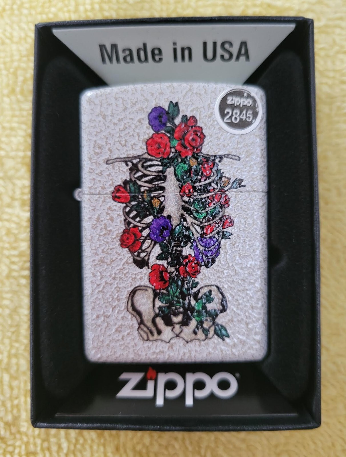 ZIPPO Floral Skeleton Design 49252 LIGHTER