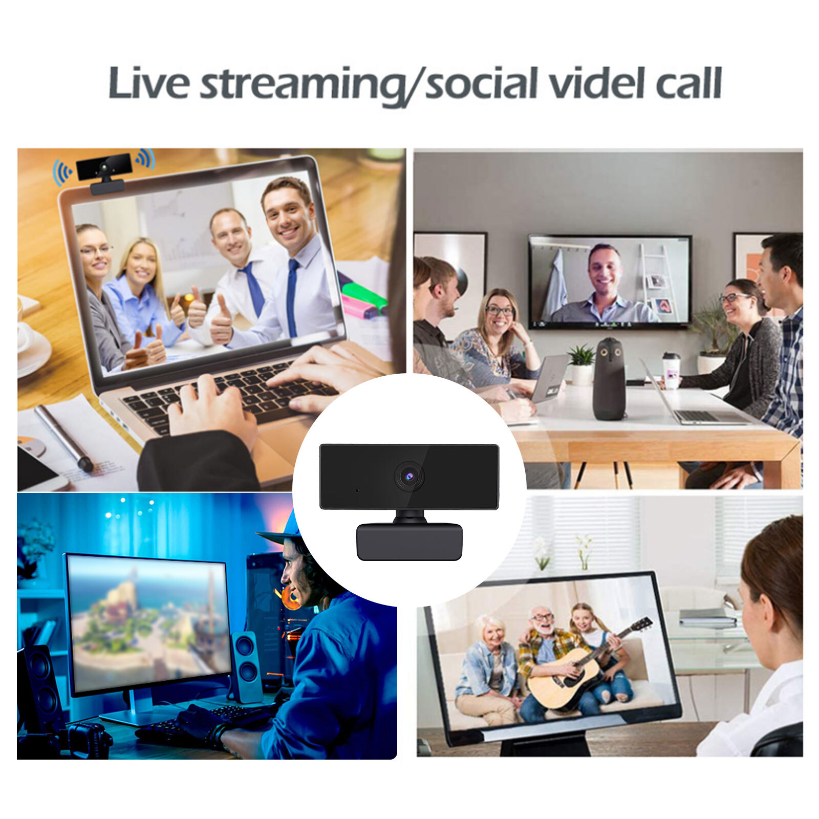 HD 1080P Webcam with Microphone Fast Autofocus Webcam USB Computer Camera