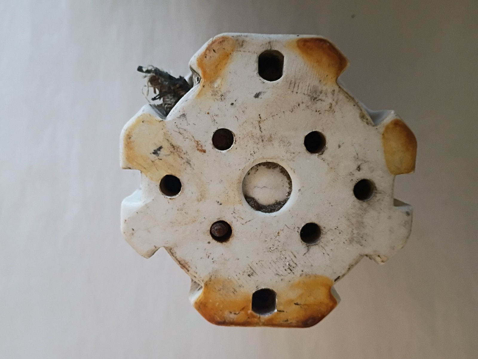 Vintage Industrial Porcelain Light Socket & Ceramic Electrical Box Steampunk Art