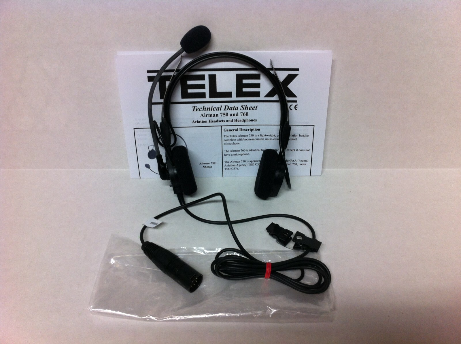 NEW (Never Used) Telex Airman 750 64300-210 Airbus XLR Pilot Aviation Headset