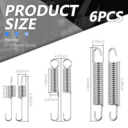 6PCS Motorcycle Kickstand Springs,Antirust Stand Side Kickstand Spring