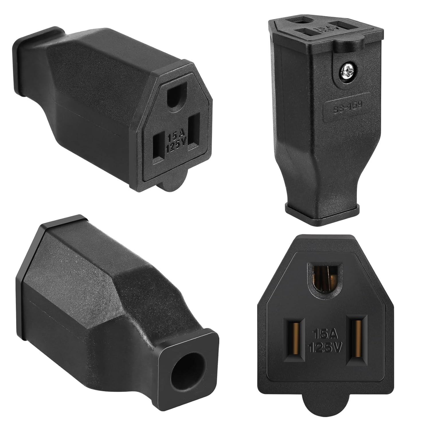 Grounding Plug Female 15A 125V, 3 Pack