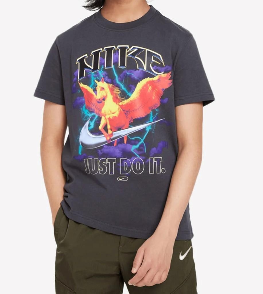 Unisex NIKE Big Kid T-Shirt Size Medium Loose Fit SWOOSH PEGASUS Just Do It *W4