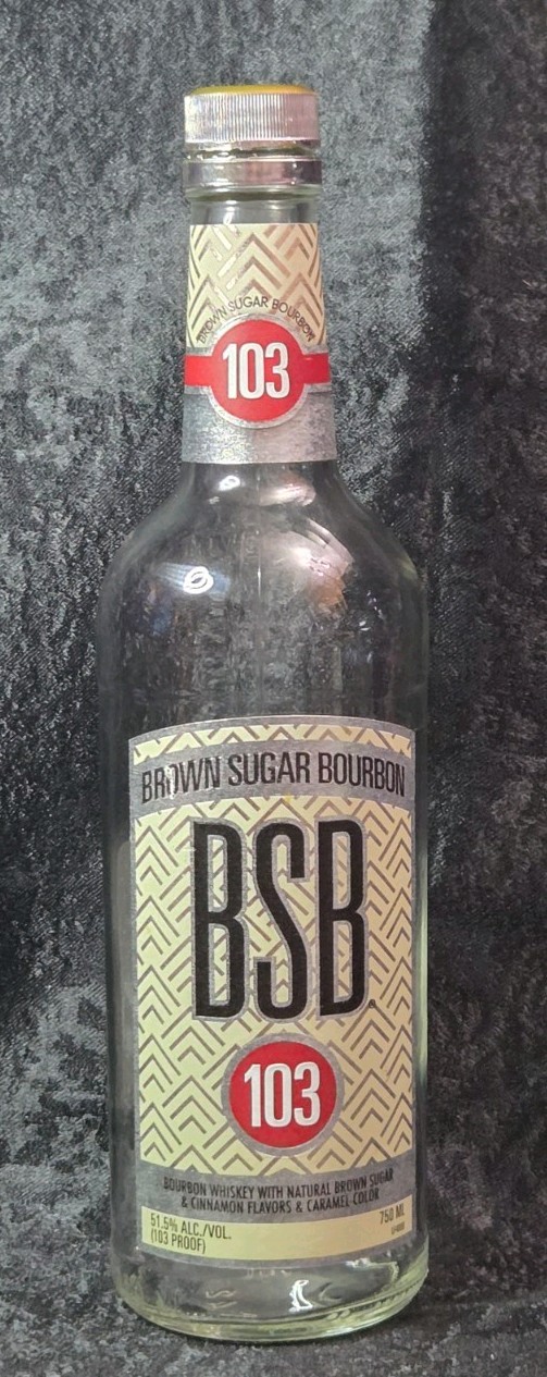 Empty Brown Sugar Bourbon Whiskey (BSB) 103  Bottle With Cap