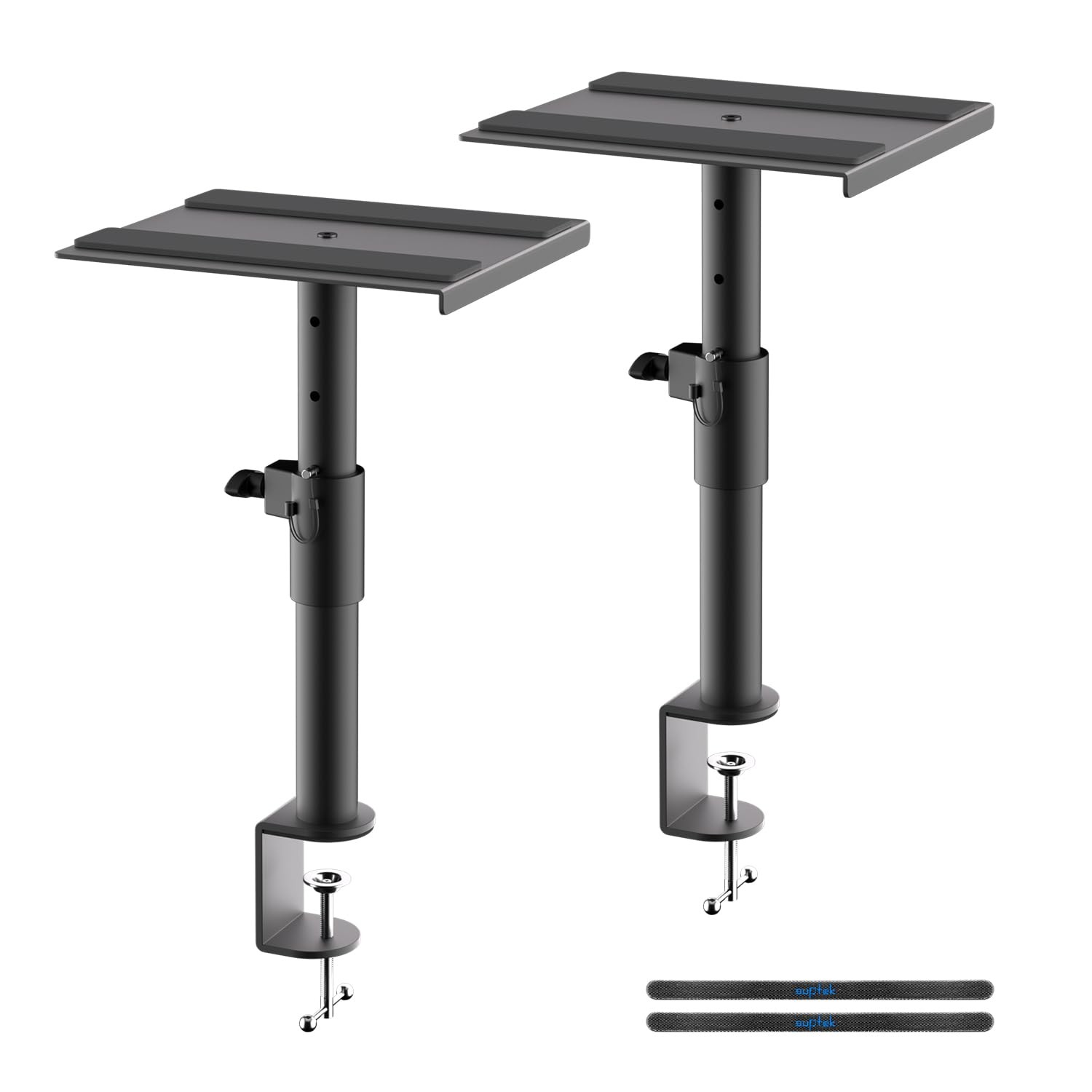 Clamp-on Speaker Stand Desk Mount Set, Height Adjustment, Swivel, 9.6 x 8.8 i...
