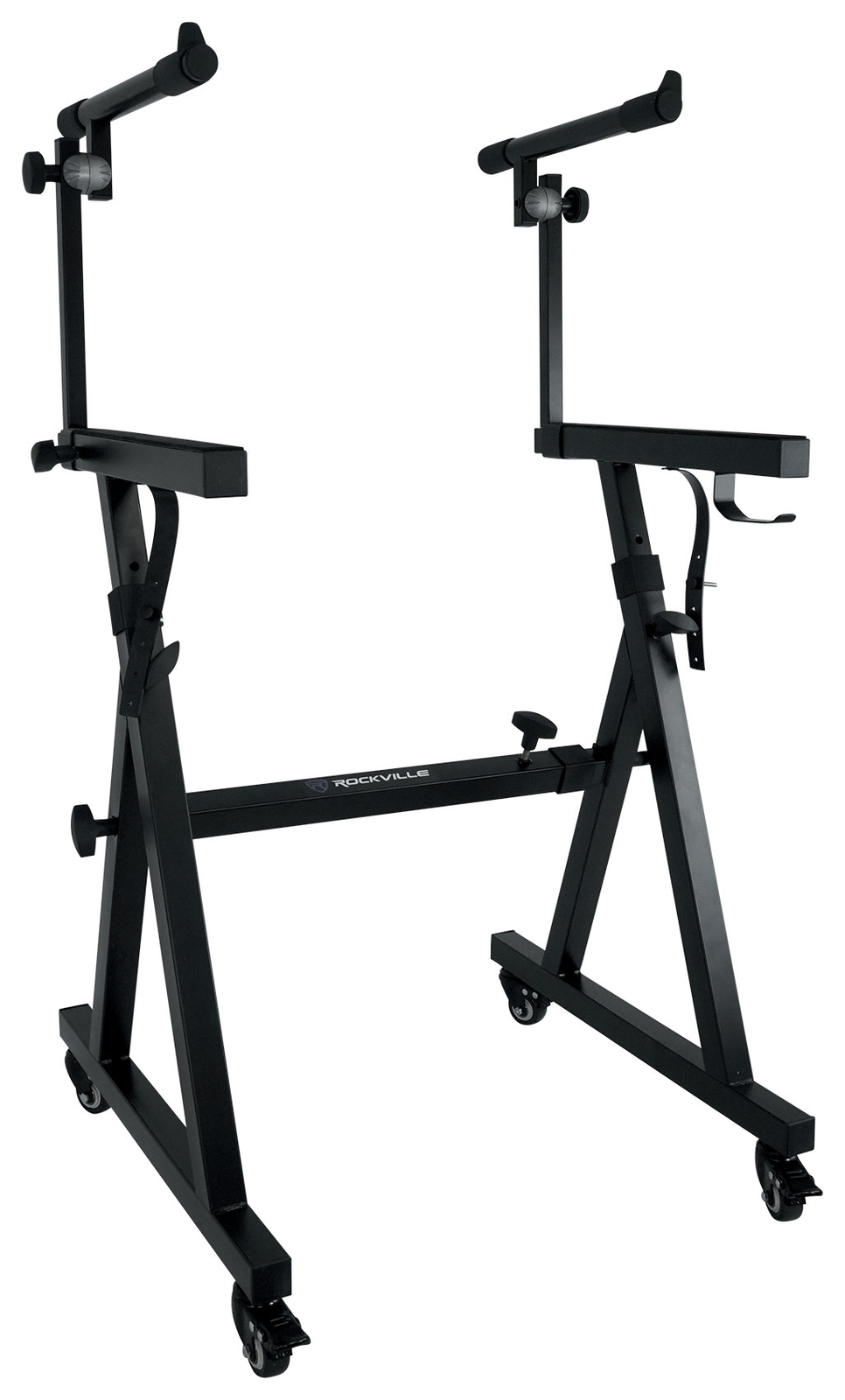 Rockville Z45W Z-Style 2-Tier Keyboard Stand+Wheels Fits Roland VR-09